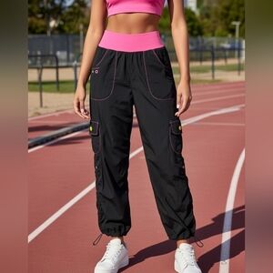ZUMBA Cargo Pants with Pink Accents Size L
